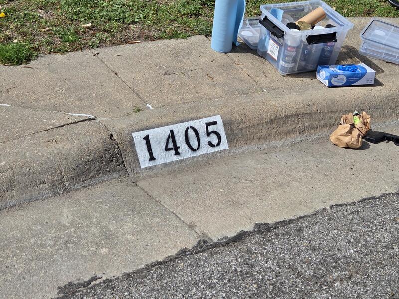 Curb Painting job in Newton, KS