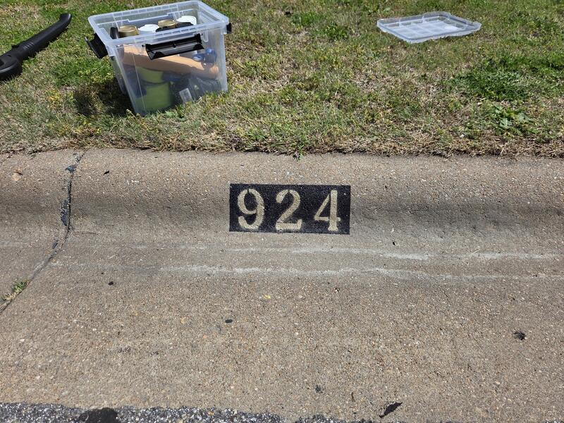 Curb Painting job in Newton, KS