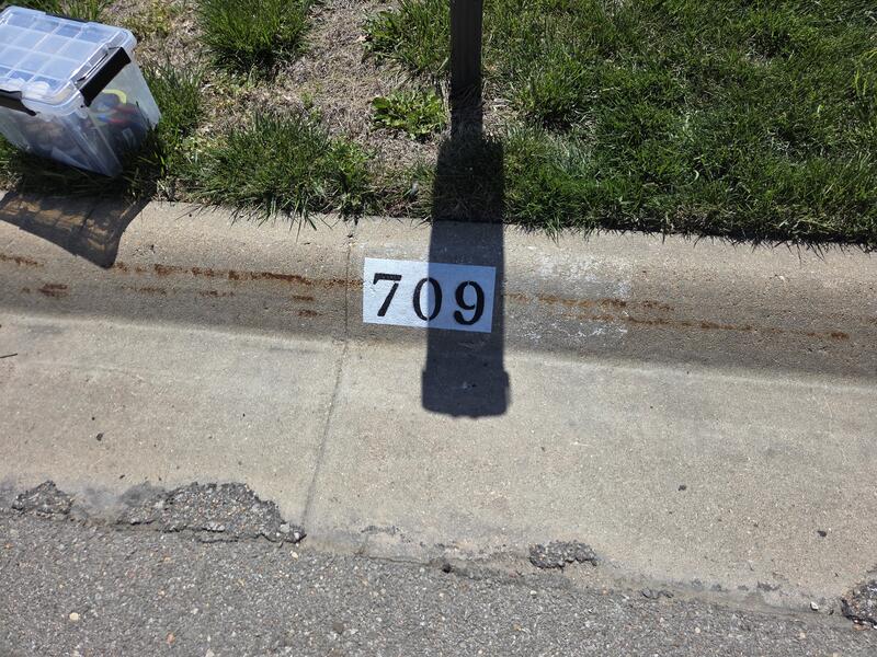 Curb Painting job in Newton, KS