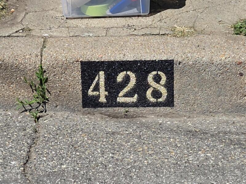 Curb Painting job in Newton, KS